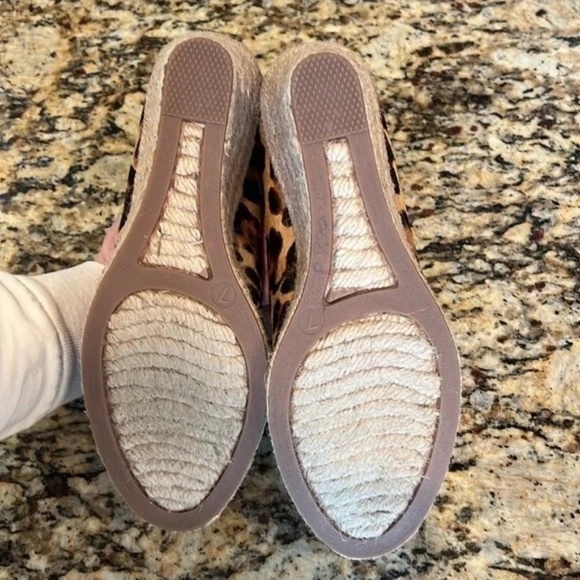 J. Crew Collection Seville Espadrille Wedge Leopard Calf Hair Size 7 - Picture 4 of 11